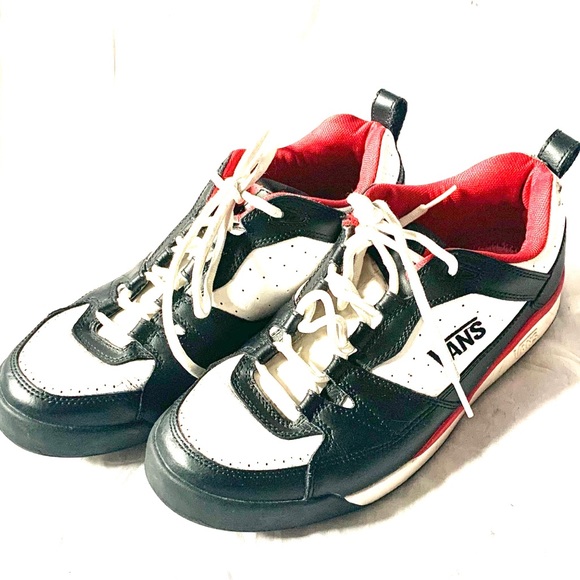 vans black white red